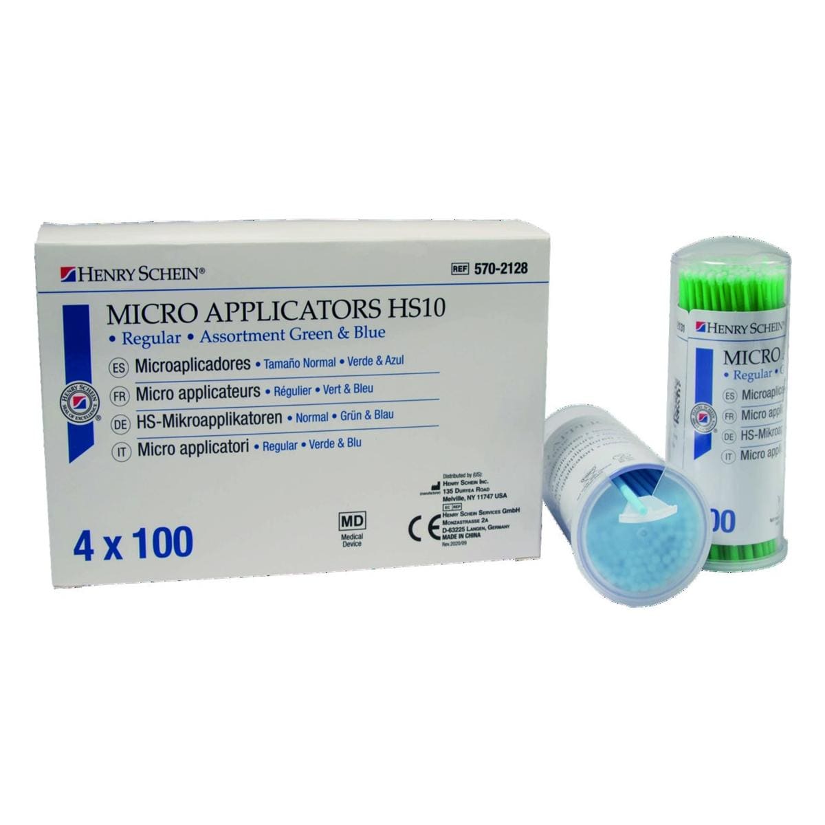 Micro Applicateurs Assortiment - HS10 Regular, vert/bleu/violet/argent,  2,0 mm Henry Schein
