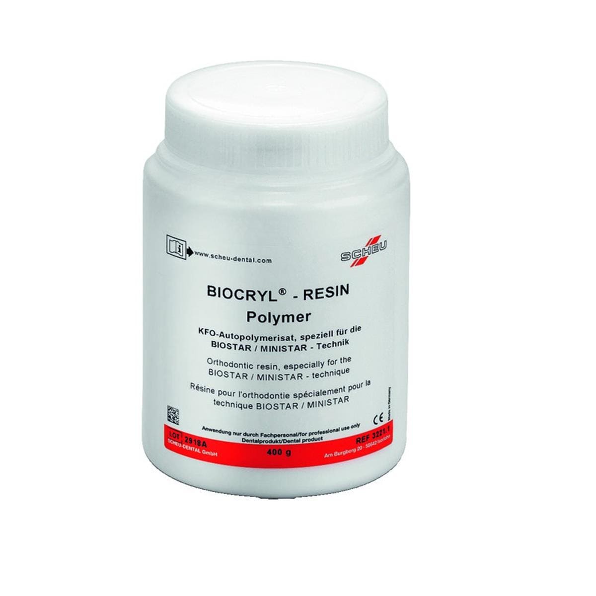 Biocryl-Rsin SCHEU-DENTAL - Polymre - La poudre de 400 g