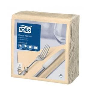 Serviettes TORK - 39x39 - Ivoire 3 Plis - Lot de 100