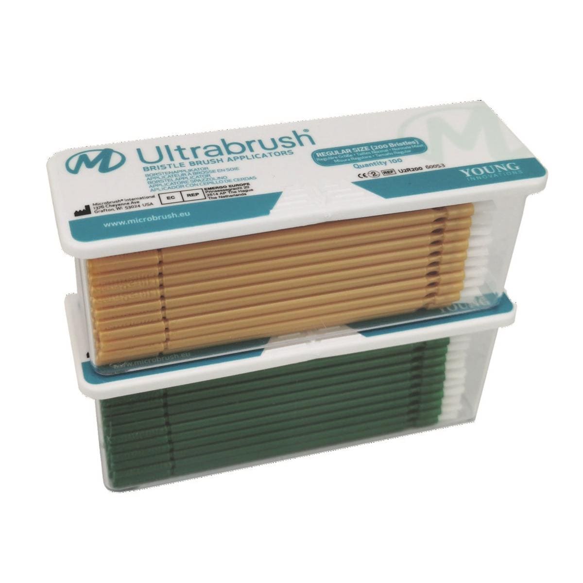 Ultrabrush Brossettes jaune-vert - recharge de 200 - Microbrush