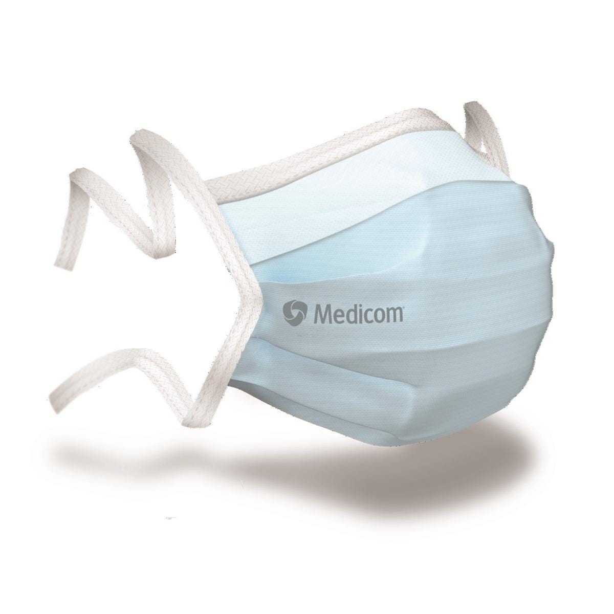 Masque Safemask anti-bue  lanires bleu - Boite de 50- MEDICOM