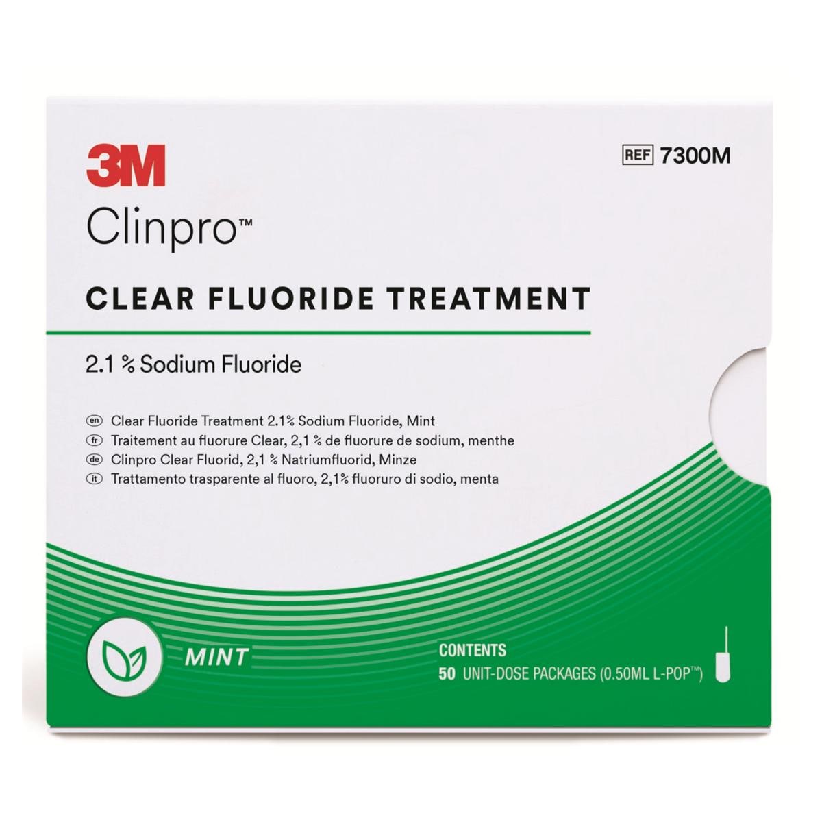 3M Clinpro Clear Fluorure - Traitement  usage unique - 50x0.5mL L-Pop - Got menthe