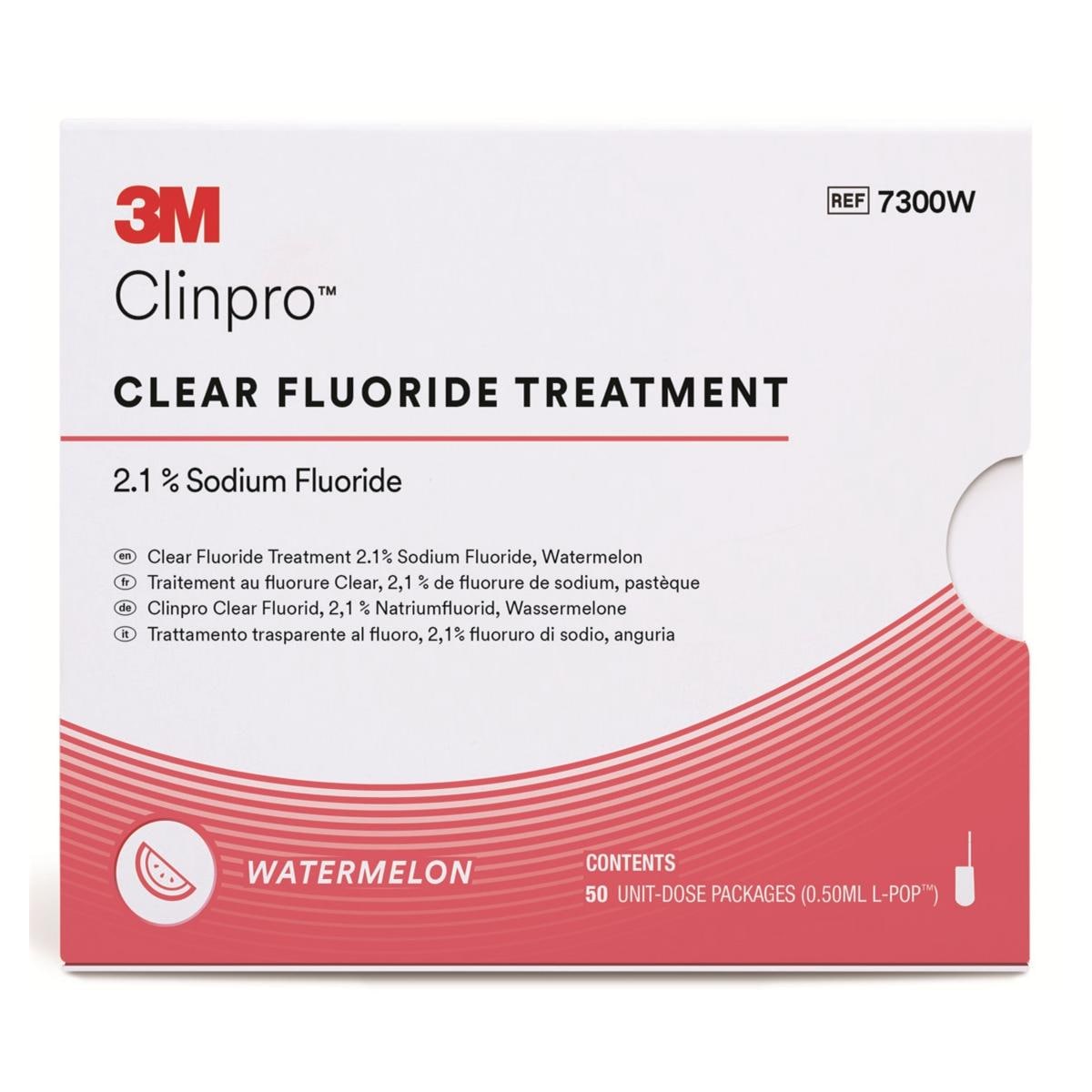 3M Clinpro Clear Fluorure - Traitement  usage unique - 50x0.5mL L-Pop - Got pastque