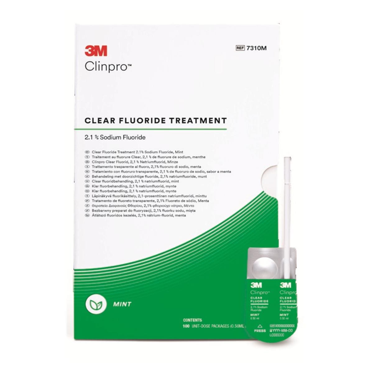 3M Clinpro Clear Fluorure - Traitement  usage unique 100x0.5mL L-Pop - Got menthe