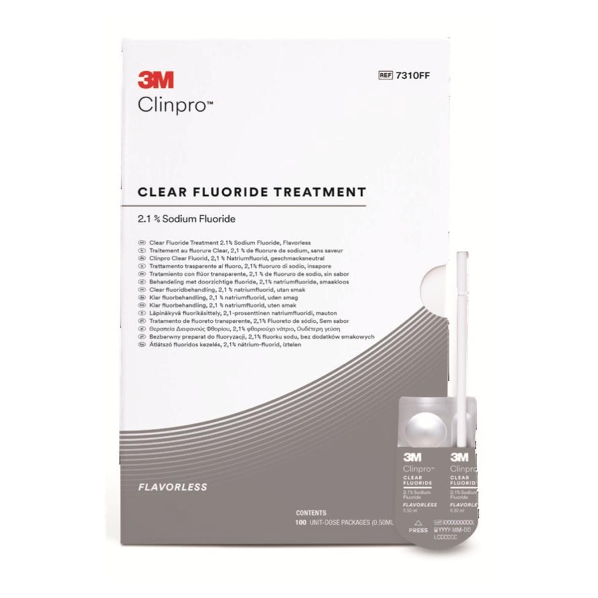 3M Clinpro Clear Fluorure - Traitement  usage unique - 100x0.5mL L-Pop - Sans got