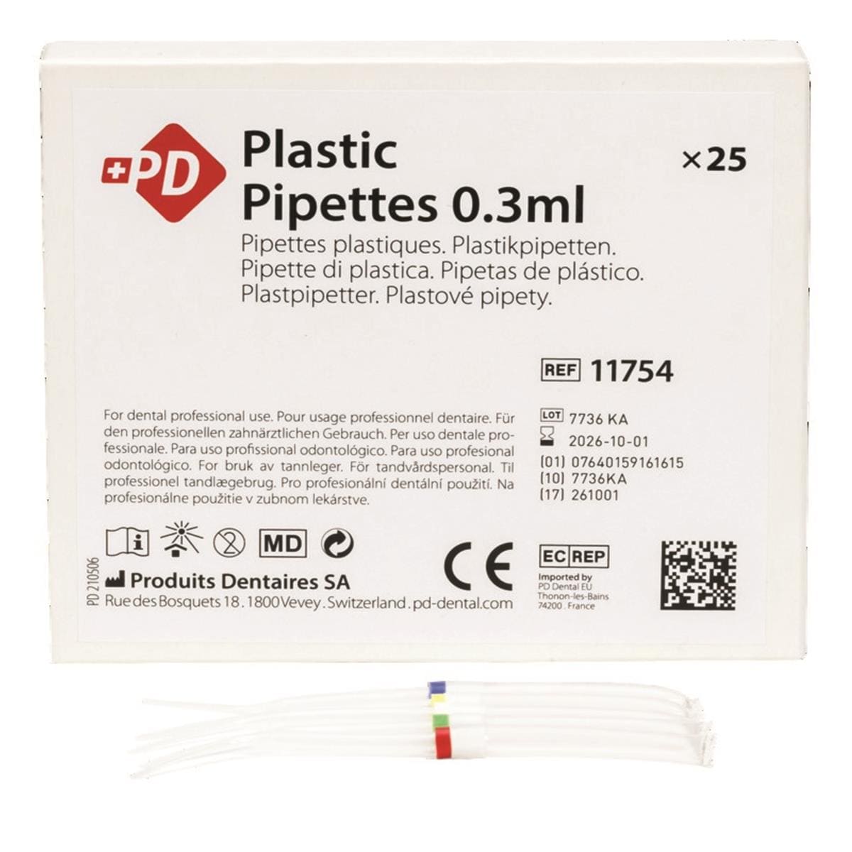 Pipettes plastiques endo 0,3ml (25 pices) PD Dental