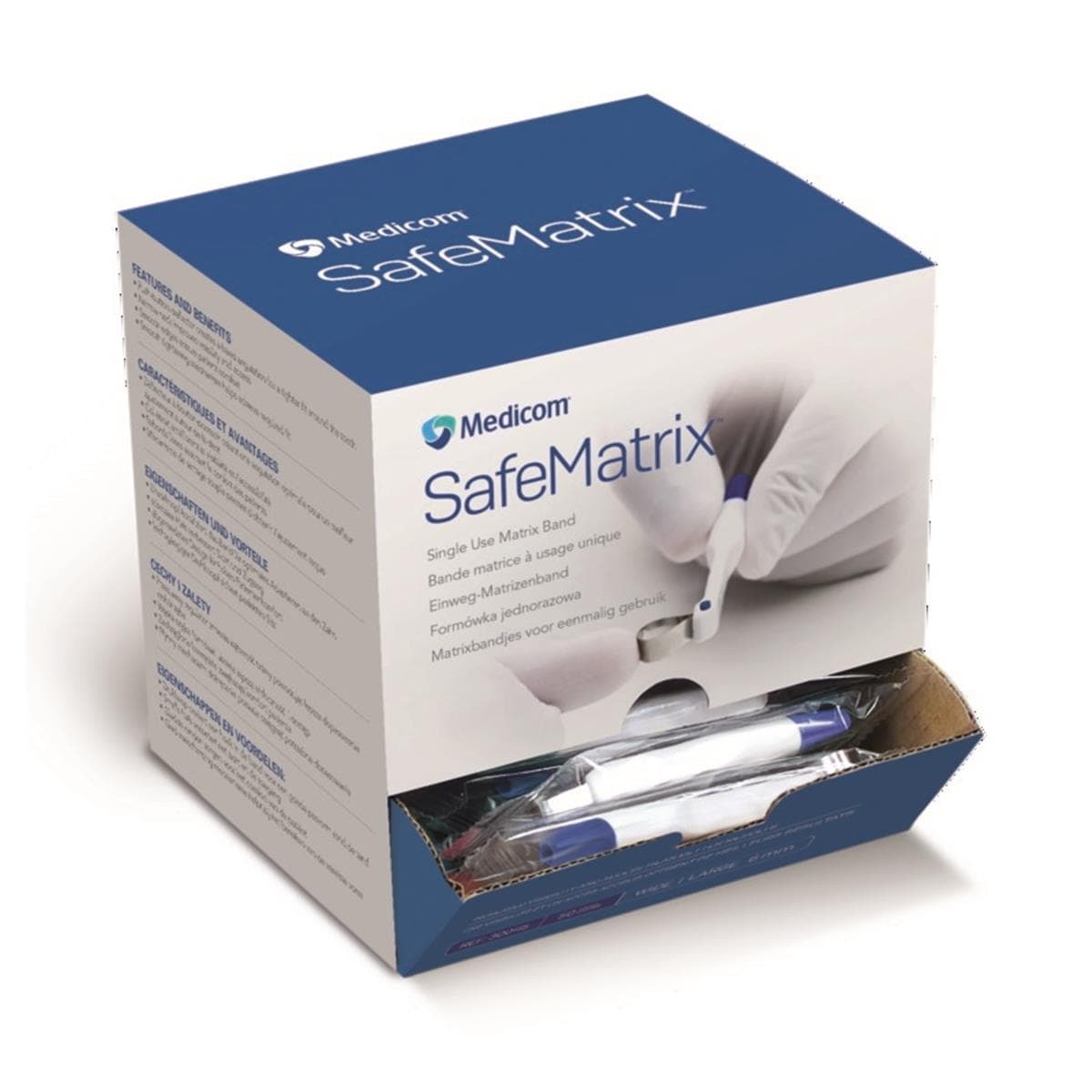 SafeMatrix wide bleu- boite de 50 - Medicom