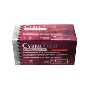 Fil de soie noire non-rsorbable strile CYBERTECH - 23mm - 3/0 - Bote de 12