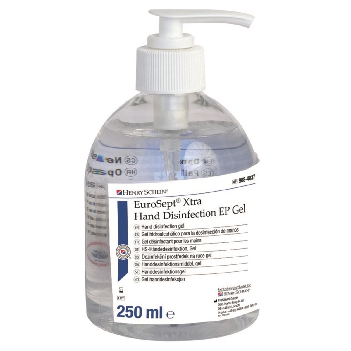 Eurosept Xtra gel hydroalcoolique - Pompe 250mL - HENRY SCHEIN